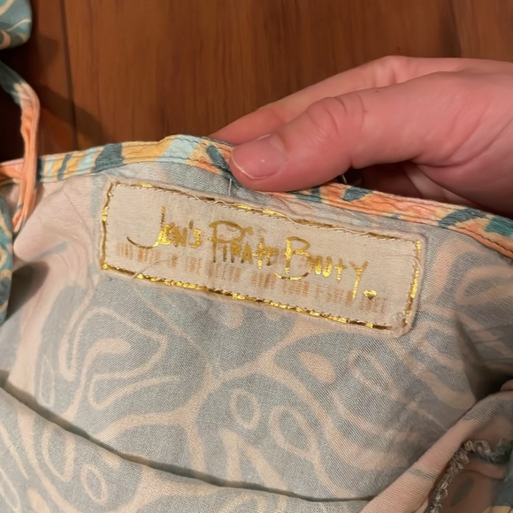 Jen’s pirate booty tropical printed midi dress backless with slits size medium - Picture 4 of 6